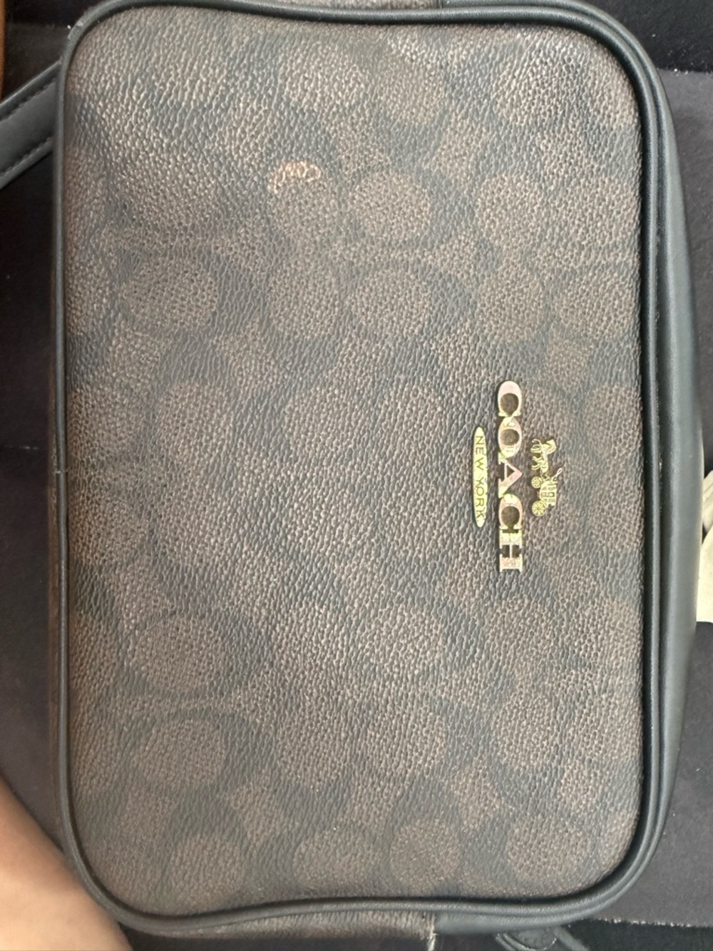 Coach Brown Signature Canvas Messenger Bag with Gold Logo Jamie Signature Reg